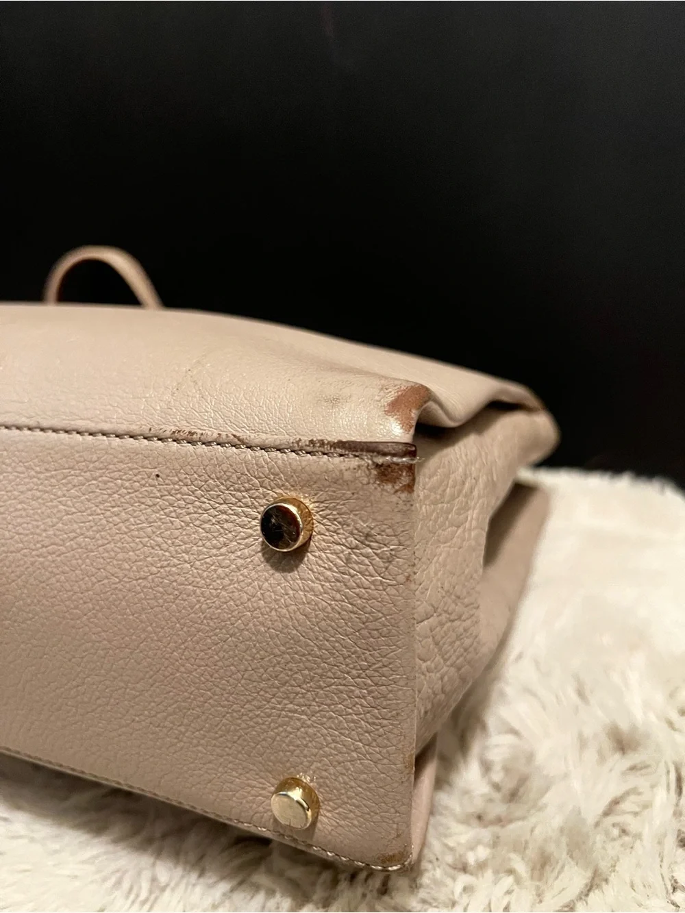 kate spade Jordyn Warm Beige Pebbled Leather Chain-Strap Tote